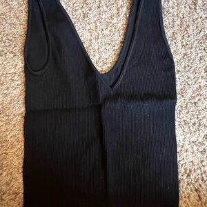 Black Ribbed Women's Top